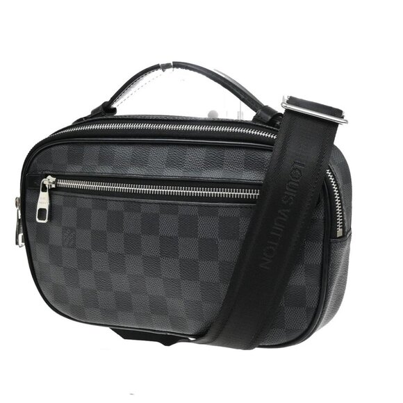 LOUIS VUITTON Ambrail Body Bum Bag Damier Graphite Leather BK - Picture 1 of 16